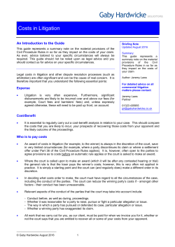 Costs in Litigation - Gaby Hardwicke Solicitors