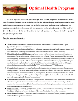 Optimal Health program (Performance horses)