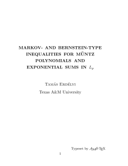 MARKOV- AND BERNSTEIN-TYPE INEQUALITIES