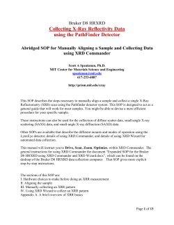 X-Ray Reflectivity Measurements of Thin Films using the Bruker D8