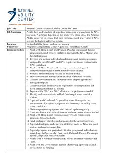 Job Title Assistant Coach – National Ability Center Ski Team Job