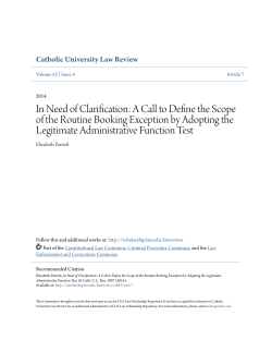 A Call to Define the Scope of the Routine Booking Exception by