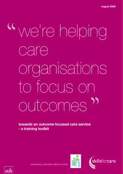 towards an outcome focused care service