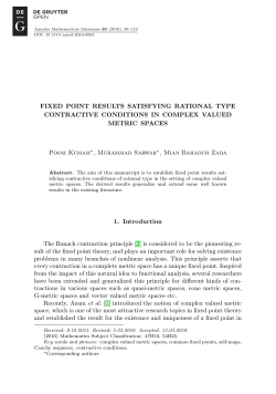 FIXED POINT RESULTS SATISFYING RATIONAL TYPE