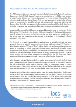 IPCC Factsheet: How does the IPCC review process work? www