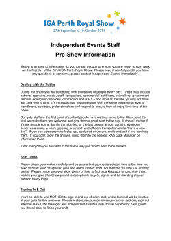 Independent Events Staff Pre