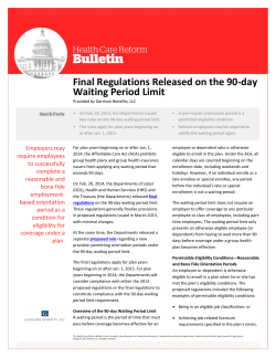 Final Regulations Released on the 90