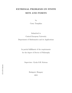 extremal problems on finite sets and posets