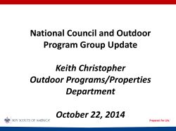 National Council and Outdoor Program Group update