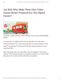 Are Kids Who Make Their Own Video Games Better