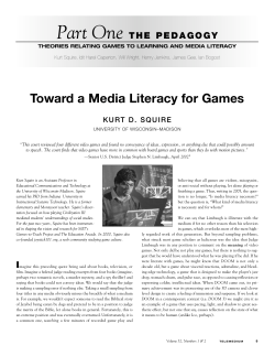 Toward a Media Literacy for Games