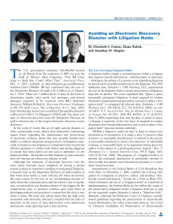 Avoiding an Electronic Discovery Disaster with Litigation Holds