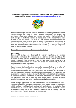 Experimental (quantitative) studies