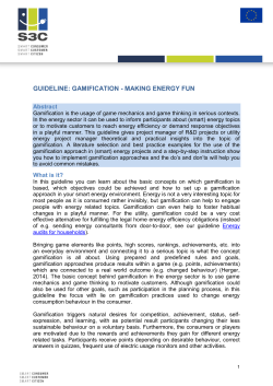 GUIDELINE: GAMIFICATION - MAKING ENERGY FUN