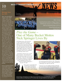 Play the Game &ndash; One of Many Becket Mottos Nick Springer Lives By