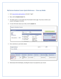 MyClarion Student Center Quick Reference -