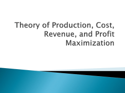 Theory of Production, Cost, Revenue, and Profit Maximization