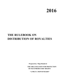 the rulebook on distribution of royalties - A