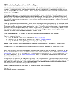NEW Practice Gear Requirement for all ASA Travel Players