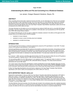 Understanding the define.xml File and Converting It
