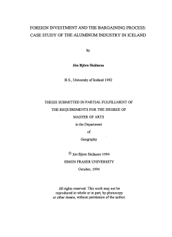 Foreign investment and the bargaining process : case study of the