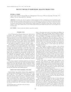 recent trends in worldwide abalone production