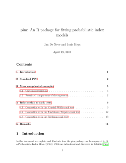 pim: An R package for fitting probabilistic index models