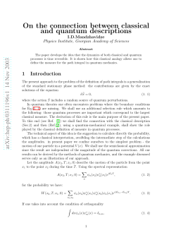 On the connection between classical and quantum descriptions