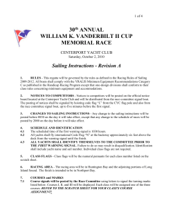 24th ANNUAL VANDERBILT CUP SAILING INSTRUCTIONS
