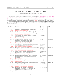 MATH 3160: Probability (UConn, Fall 2015)