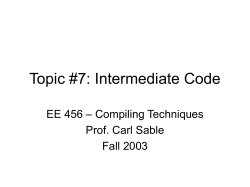 Topic #6: Type Checking