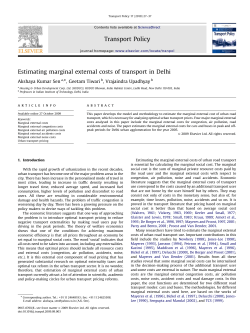 Estimating marginal external costs of transport in Delhi