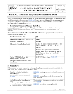 E1400201 LHAM1 Installation Acceptance-v1 - DCC