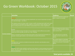 Go Green Workbook: October 2015