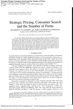 Strategic Pricing, Consumer Search and the Number of Firms
