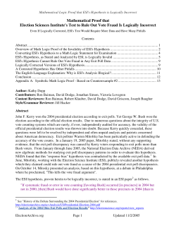 Mathematical Proof that Election Sciences Institute`s Test to Rule Out