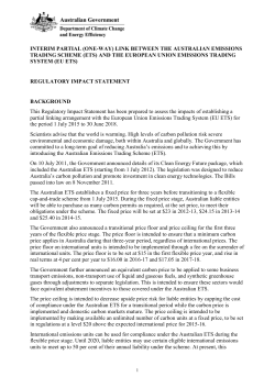 Interim partial link between the Australian Emissions Trading