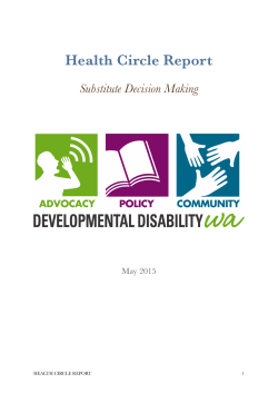 Health Circle Report 1 - Developmental Disability WA