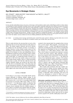 Eye Movements in Strategic Choice - Neil Stewart