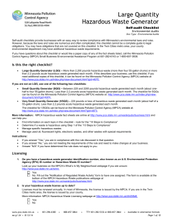 Large Quantity Hazardous Waste Generator