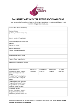 Download, complete and return an event hire request form here