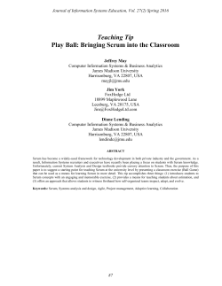 Teaching Tip Play Ball: Bringing Scrum into the Classroom