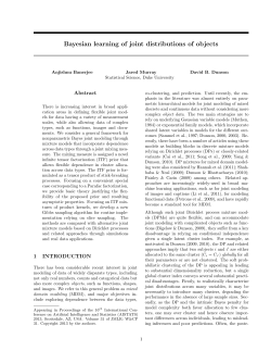 Bayesian learning of joint distributions of objects