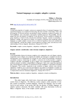 Natural languages as complex adaptive systems
