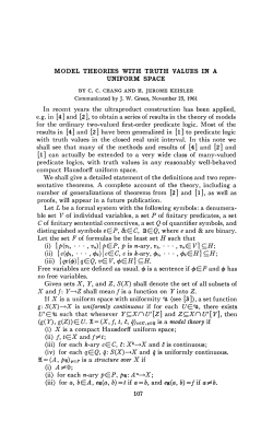MODEL THEORIES WITH TRUTH VALUES IN A