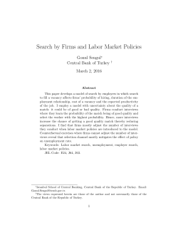 Search by Firms and Labor Market Policies