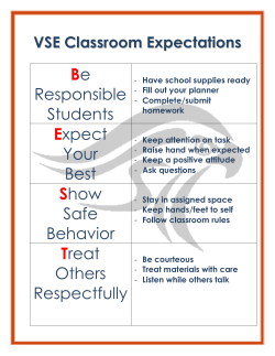 Be Responsible Students Expect Your Best Show Safe Behavior
