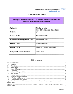 Violence and aggression policy 4 October 2010