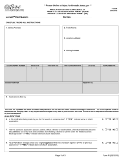 Form N - Texas Alcoholic Beverage Commission