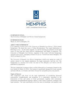SYMPOSIUM TITLE: The University of Memphis Law Review Annual